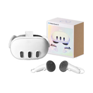 Meta Quest 3 VR/MR 頭戴裝置,搭載 Snapdragon XR2 Gen 2 晶片,支援全彩混合實境(MR),採用 Pancake 鏡片技術,提供更清晰、更沉浸的虛擬體驗。