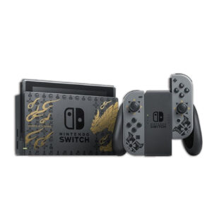 魔物獵人 崛起 特仕版 Nintendo Switch，全球限量怨虎龍主題雕刻設計，內建《魔物獵人 崛起》遊戲，加贈三款魔物獵人 amiibo、專屬收納包與保護貼，粉絲必收！