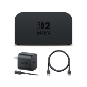 Nintendo Switch 2 原廠底座組合，支援 4K HDMI 輸出與 USB-C 充電，完整連接大螢幕電視，輕鬆切換 TV 模式遊玩。