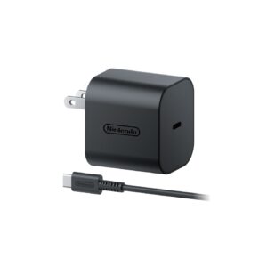Nintendo Switch 2 原廠 AC變壓器，支援 USB-C 快充與電壓保護功能，適用於主機與底座的穩定充電配件。